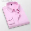 Herrklänningskjortor tfetters rosa skjorta män våren höstmens långärmad affärsskjorta polyester smal passform formell klänningsskjortor för män kläder l230921
