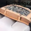 Richardmill Watch Milles Mechanical Automatic Richardmill Mens Series RM 6701 Rose Gold Limited Edition Chaining Ultra Thin Wrist