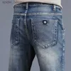 Herr jeans vår hösten herr klassiska mode grå jeans avslappnad smal mager vintage blå streetwear cyklistparty långa byxor man 27-36 l230921