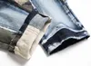 Jeans pour hommes Jeans de camouflage extensibles de luxe légers pour hommes Patchs de couleur Décors de poche Jeans slim Jeans décontractés élégants Jeunes sexy Must; L230921