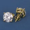 Niestandardowy Real 10K 14K 18K Solid Gold S925 SREBRE SREBRE 3MM - 10 mm 1ct - 10ct D VVS MOISSANITE DIOND STUTS