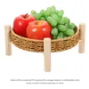 Set di stoviglie Imitazione Rattan Ciotola di frutta Cesto di frutta Cestini di pane Vassoi da portata da tavolo rotondi