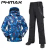 Combinaisons de Ski PHMAX hommes costume Snowboard coupe-vent hiver Sports de plein air veste de neige pantalon vêtements thermiques Ski chaud 230920