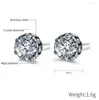 Stud Earrings Woman Men Earring Crystal Stainless Steel 9MM Ears Fashion Punk Charm Cool Girl Jewelry