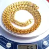 24k 100% Link Not Chain Gold Not 23 6inch Sand Necklace Cuban Real Solid Solid Gold Sequence Two-sided Money287Q