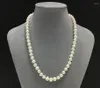 Цепочки длиной 9-10 мм, белое жемчужное ожерелье Akoya с круглым жемчугом, 14 карат, пряжка, 24 дюйма