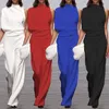 Kvinnors jumpsuits Rompers Elegant Woman Women Jumpsuit Overalls For Women's Summer Solid Color Sleeveless Wide Leg Jumpsuits Loose Work Wear 230920