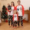 Одинаковая одежда для всей семьи. Новый 2023 год. Семейные рождественские пижамы с мультяшным принтом. Одинаковая одежда для мамы, дочки, папы и сына. Повседневная милая одежда для сна. Рождественская семейная одежда. Pjs T230921.
