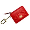 Marmont 627064 Key Chain Card Holder Wallet 7A Kvalitet Lyxmynt Purses Gold med Box Women's Mens Designer -fack WA314P