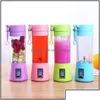 Juicers frukt Vegetabiliska verktyg Electric Juicer Cup Mini Portable USB Laddningsbar Juice Blender och Mixer 2 Leaf Plastic Making Cups DHBTH Drop Deli L230921