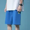 Мужские шорты с вышивкой, мужские, большие размеры, 2023, корейские женские, хлопковые, мужские с высокой талией, повседневные спортивные брюки Y2k