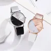 Armbandsur avslappnade kvinnors klockbälte typ band kvarts runda klockor ljus bakgrundsbelysning minimalism klockor elegante reloj dama