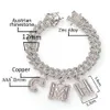 Aangepaste Naam Zirkoon Baguette Letters 12 MM Oostenrijkse Strass Cubaanse Ketting Armbanden Enkelbandje Voor Mannen Women2772