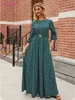 Basic Casual Jurken S.FLAVOUR Vrouwen Bloemen Gedrukt Casual Lange Jurken Elegant O-hals 34 Mouwen Boho Maxi Vestidos 230920