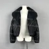 Jaqueta de couro feminino casaco de manga longa preto casacos inchados plutônio inverno outono estilo rua jaquetas