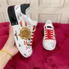 Top Quality Branco Couro Portofino Cuore Sneakers Patch Designer Sapatos Portofinos Sneaker King of Love Flower Diamond Platform Womens Casual Shoe