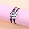 Link pulseiras casal yin e yang cabo ajustável preto branco peixe para amizade relacionamento namorada gota