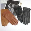 Cinq doigts gants hommes en peau de mouton conduite couleur unie mince simple cuir sans doublure écran tactile mode ondulation moto 230921