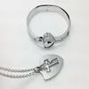 Kettingen Paar Voor TITANIUM Stalen Slot Bangle Armband Sleutel Hanger Ketting Liefde S 40GB