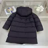 Burberrlies Luxury winter baby puffer down long coats designer hooded plaid lining kids jackets girl boy quilted coat clothes