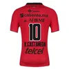 2023 Mexique LIGA MX Club Tijuana Soccer Jerseys 23/24 Accueil Rouge CASTILLO MARTINEZ Chemise Club RODRIGUEZ RIVERA B. DIAZ LOPEZ Uniforme de football à l'extérieur