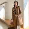 Vrouwen Lederen 2023 Echte Jas Vrouwen Mode Koreaanse Trenchcoat Herfst Winter Schapenvacht Echte Jassen Voor Kleding Zm1