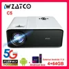 Projectors WZATCO C5 Full HD 1080P LED Portable Projector Android 11.0 64G WIFI Smart Proyector Home Theater Media Video Player Game Beamer L230923