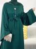 エスニック衣類プレーンアバヤドレスイスラム教徒の女性控えめなローブイスラム服ドバイトルコヒジャービ衣装カジュアルラマダンeid kaftan no scarf230921