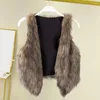 Gilet da donna Gilet da donna Elegante pelliccia sintetica senza maniche Gilet con scollo a V a punto aperto per capispalla autunno inverno