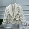 Kadın kürk sahte kürk gerçek ceket kış kadınları gevşek stil örgü doğal kürk ceket kemeri kadın moda dışarısı 230920