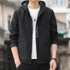 Mäns jackor Mens Autumn Cardigan Hooded Thin Jacket Casual Windbreaker Fashion Spring och Windproof Dirty Large Size For 5xl