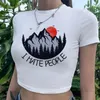 Женские футболки I Hate People 2000-е Хиппи Trashy Crop Top Женская уличная футболка Cyber Y2k