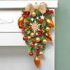 Décorations de Noël 50cm Grand cintre de couronne de Noël pour fenêtre de porte d'entrée Guirlande de baies rouges Couronne d'arbre de Noël Noël Décoration extérieure HKD230921