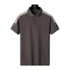 Herren-T-Shirts, Poloshirt, kurzärmeliges T-Shirt, Sommer-Eis-dünnes Revers, halbärmelige Papas Business-Casual-Modekleidung