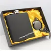 black pocket watch gift set with 6 oz stainless steel Flask231L