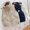 Jaqueta feminina para baixo colete designer de luxo casual inverno quente casaco sem mangas ao ar livre engrossado zíper outerwear