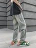 Mäns jeans Autumn Retro Hip-Hop Ripped Hong Kong Style Trend Ins Loose Student raka långa byxor