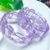 Strand Naturel Lavande Améthyste Bracelet Bracelet Guérison Mode Reiki Cristal Homme Femme Fengshui Bijoux Cadeau D'anniversaire 1 pcs 12x22mm