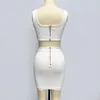 White Women Lady Bandage Dress Set Party Summer Sexy Date Daily Casual Bandage Bodycon Dresses MST2817