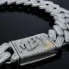 Collar grande y pesado para hombre, plata 925 con diamantes Vvs Moissanite, cadena de eslabones cubanos de Hip Hop con diamantes Baguette282L
