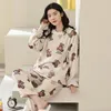 Vêtements de nuit pour femmes coréennes femmes flanelle pyjamas hiver thermique pour dame douce femme pijamas mode homsuits feminino drop ship