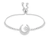 Link Armbanden Ster Maan Armband Voor Vrouwen Koper Zirkoon Steen Charm Verstelbare Ketting Vriendschap Moslim Islam Symbool Sieraden Gift