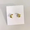 Conjunto de colar de brincos de coelho dourado Conjunto de joias de animais de cristal colorido