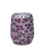 12oz bling tumbler med strass diamant vin tumlar glasögon rostfritt stål isolerad kopp med halm glitter vakuum termisk