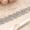 MissRDress Abito da sposa Cintura in cristallo argento Strass con perline Nastri Cintura da sposa per abito da ballo di nozze YS819305y
