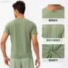 Desgenter al yoga esportes fitness verão verde suor absorvendo camiseta de manga curta rápida para mass