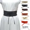 Ceintures Femmes Mode Ceinture Pour Robe En Cuir PU Bowknot Large Simple Wrap Ceinture Manteau Corset Designer Ceinture