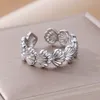 Anéis de casamento na moda onda concha de aço inoxidável para mulheres ajustável banhado a ouro anel de casal jóias estéticas anillos presente bff 230921