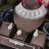 Bruiloft Sieraden Sets Janekelly 4 stks Bruids Zirconia Volledige Voor Vrouwen Party Luxe Dubai Nigeria CZ Kristal l230920