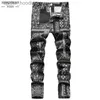 Mäns jeans Autumn Printed Paisley Mens Jeans Fashion Classic Daily Regular Fit Casual Stretch Pants Man Loose Jeans Hombre Trousers L230921